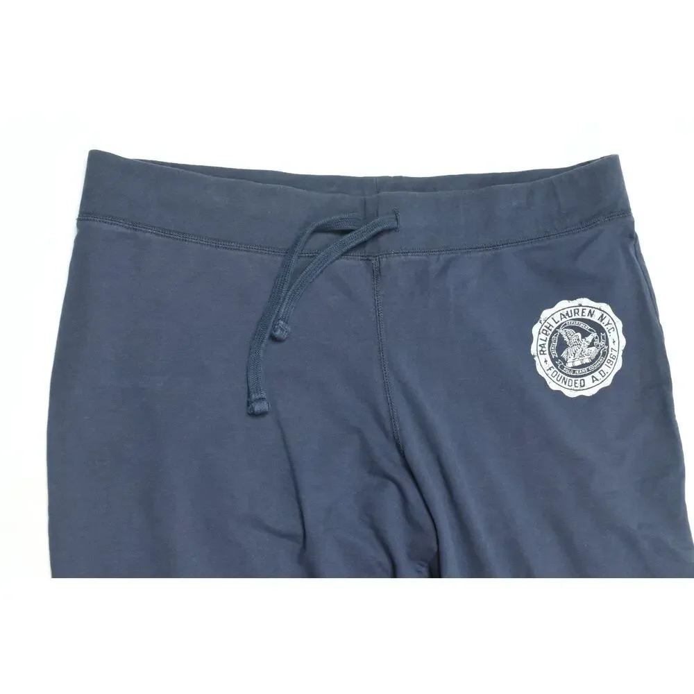 Vintage Polo Jeans Co Sweatpants Mens XL Blue Relaxed Fit Drawstring Eagle Crest